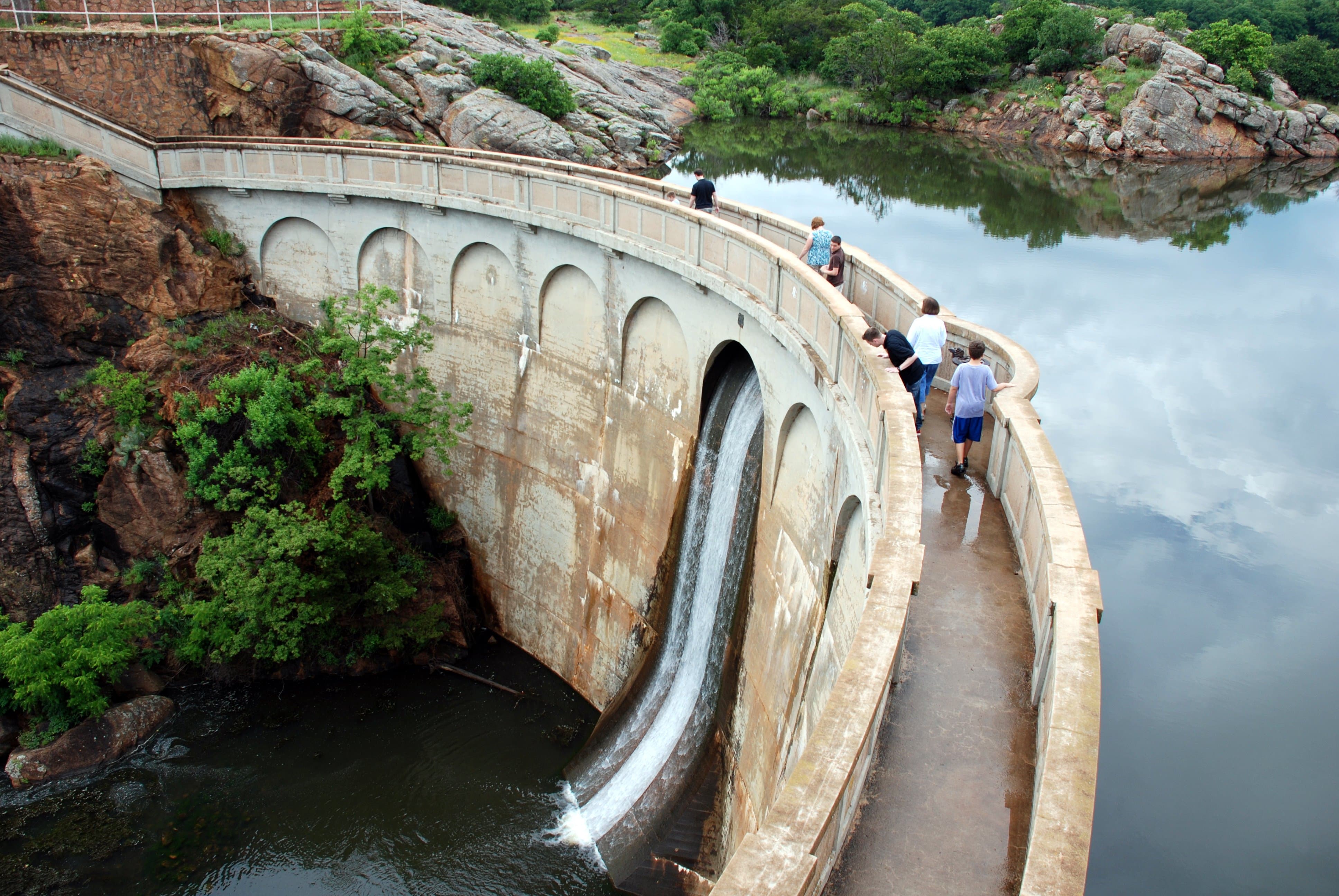 Crossing the Quannah Parker Dam